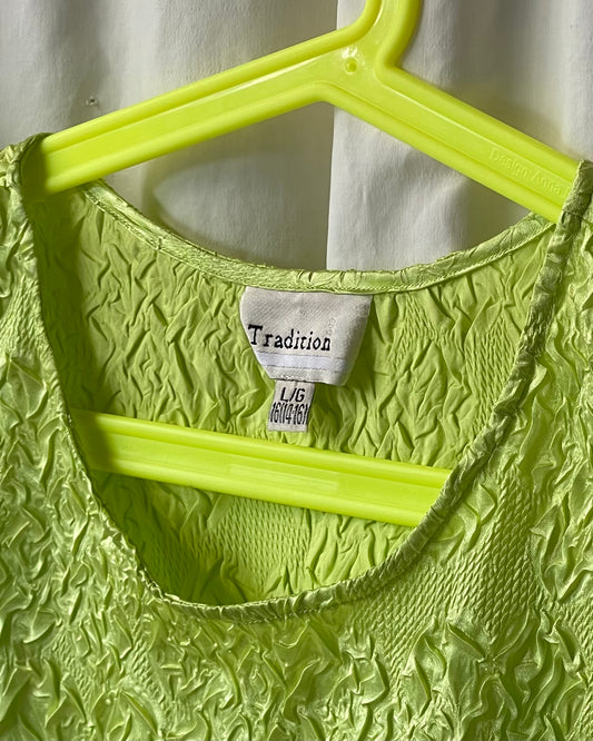 Green crinkle tank