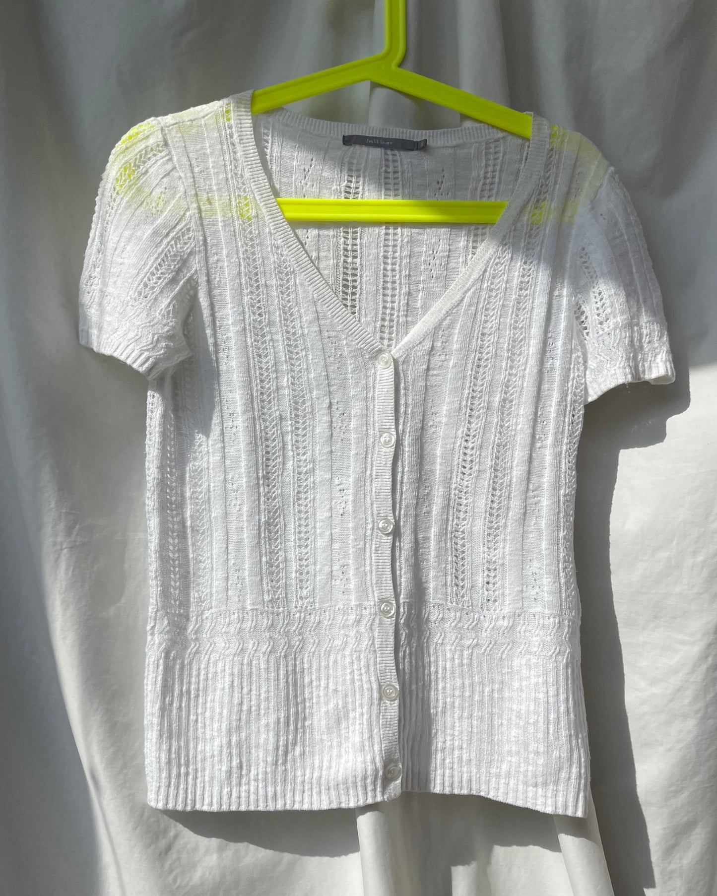 Short sleeve knit cardigan