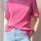 Pleated tee with lettuce edge