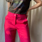 Pink cropped trousers