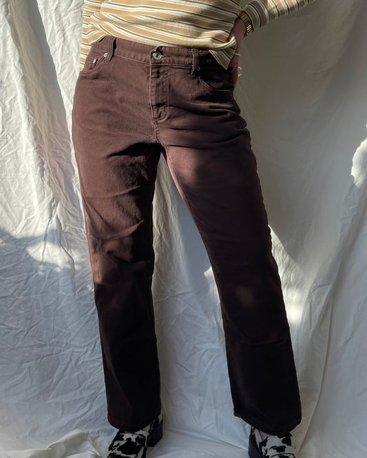 Brown midrise jeans