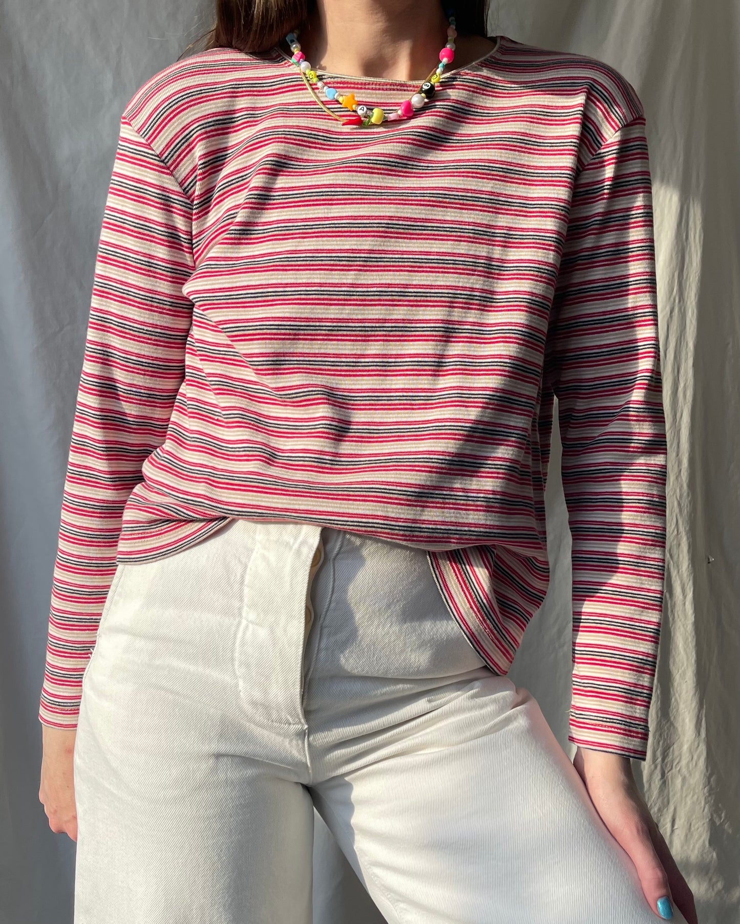 Striped cotton tee