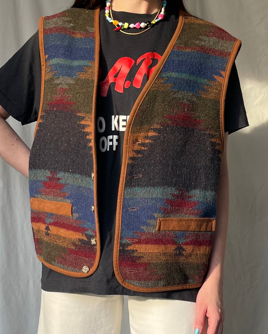 Vintage southwestern patterned vest