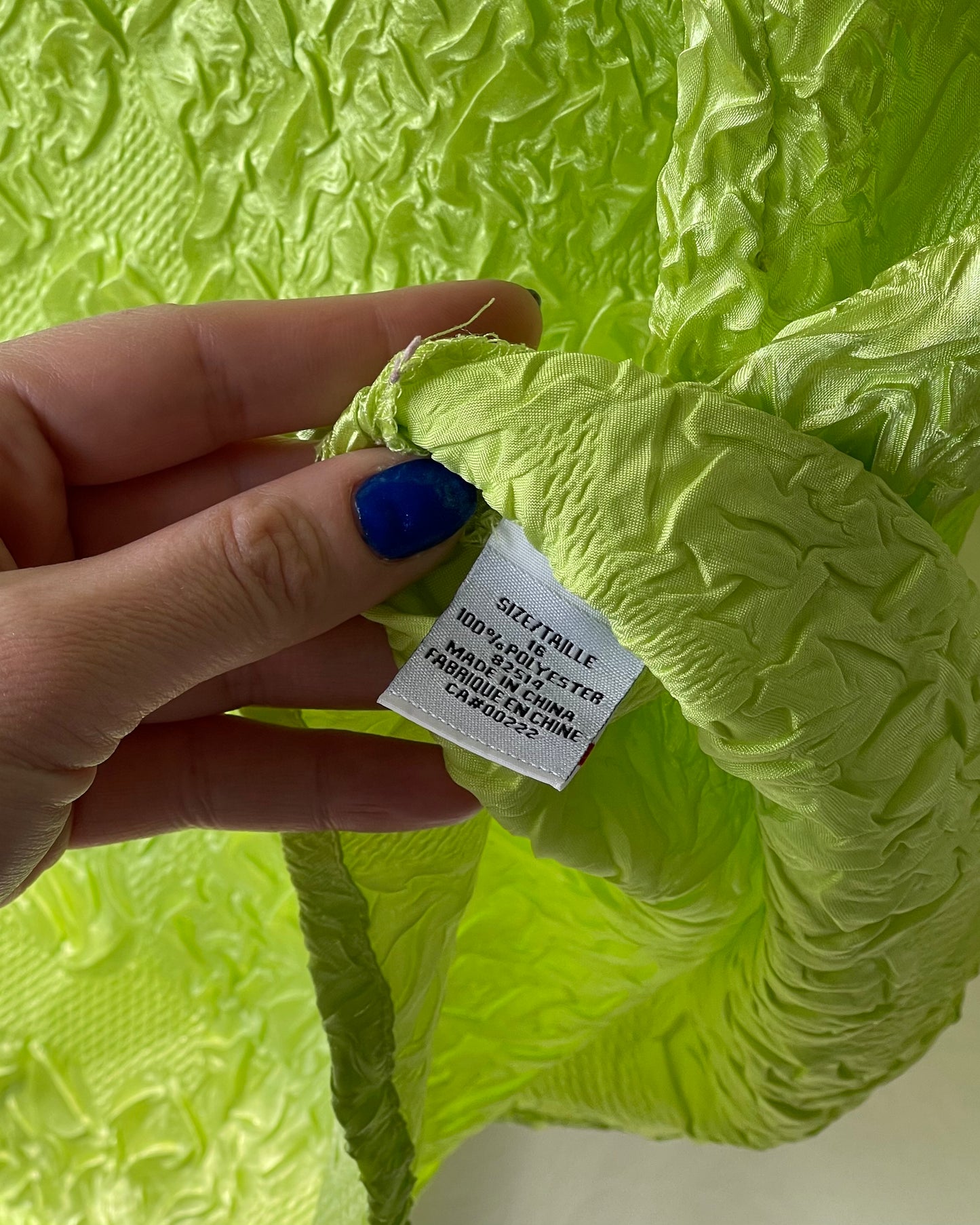 Green crinkle tank