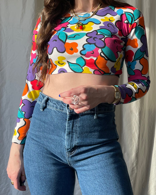 90's long sleeve crop