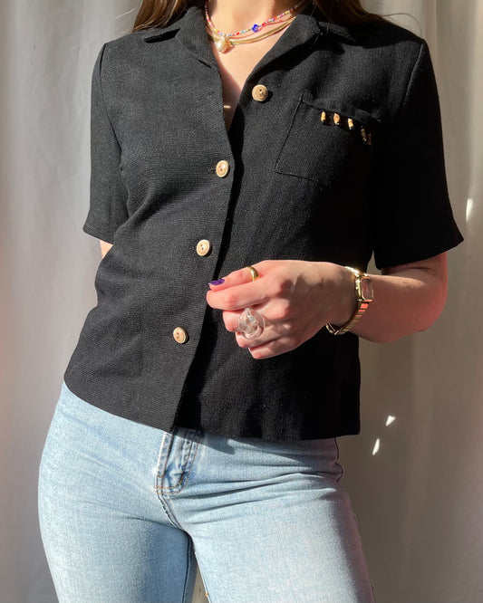 Short sleeve buttonup blouse