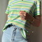 100% cotton striped tee