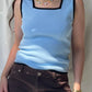 Square neck tank with trim