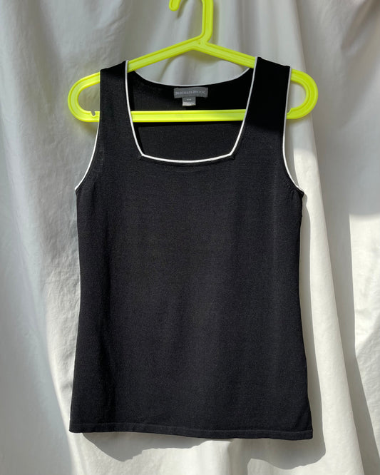 Square neck tank with trim